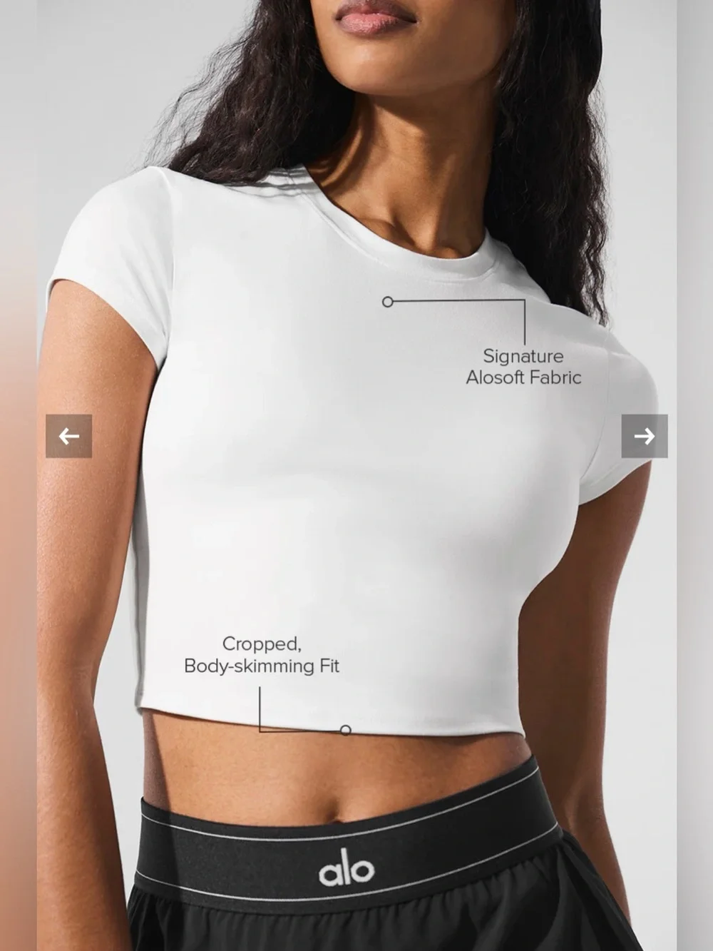 16.  Alosoft Crop Finesse Short Sleeve